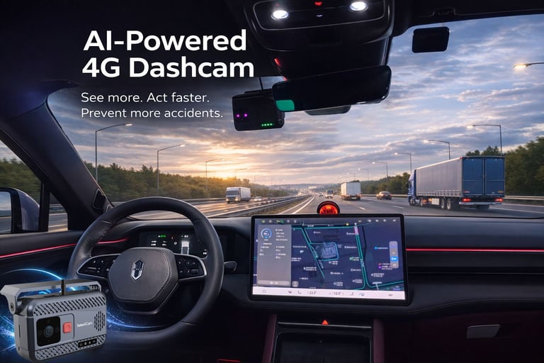 AI-powered 4G dashcam system for fleets featuring MDVR, real-time video telematics, and cost-effective trucking safety solutions transforming fleet safety standards